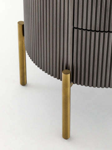 Dervio Grey Two Drawer Chest with Black Marble Top