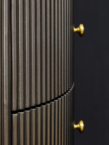 Dervio Grey Two Drawer Chest with Black Marble Top