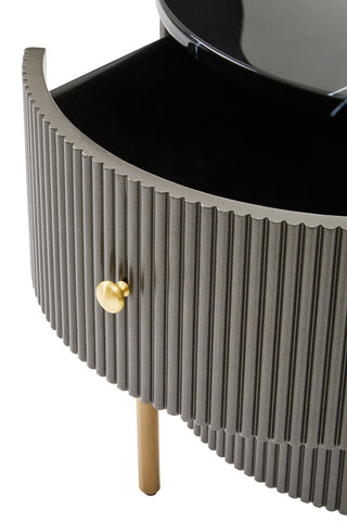 Dervio Grey Two Drawer Chest with Black Marble Top