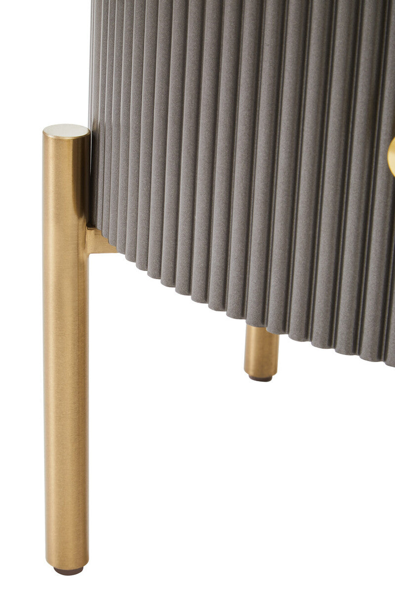 Dervio Grey Two Drawer Chest with Black Marble Top