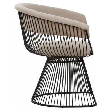Vogue Mink Velvet and Black Frame Chair