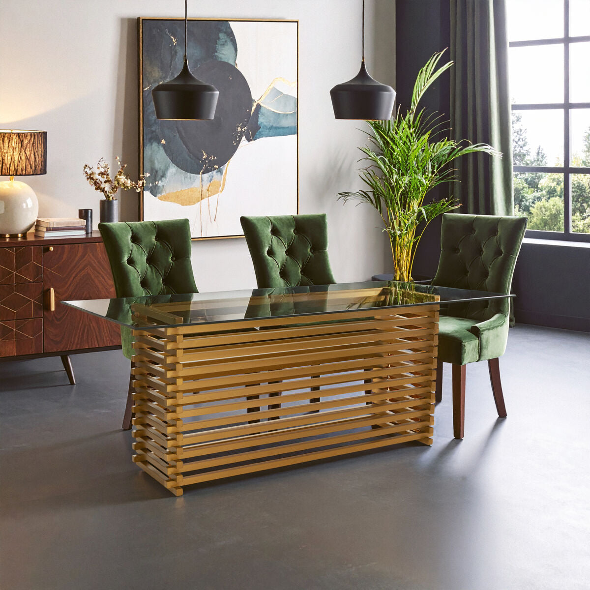 Vogue Matte Gold Dining Table