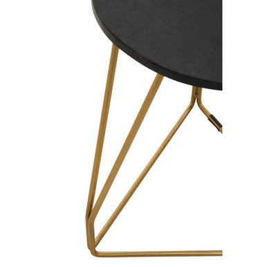 Corra Side Table With Black Marble Top