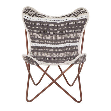 Cefena Grey And White Butterfly Chair