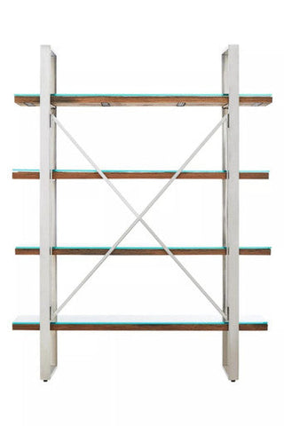 Kerala Natural Wood Four Tier Shelf Unit