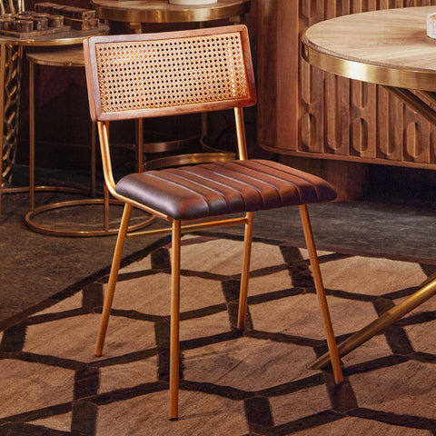 Buffalo Black Leather Dining Chair