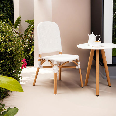 Manado Natural and White Rattan Dining Chair