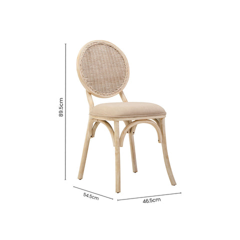Cebu White Wash Elm Wood Dining Chair