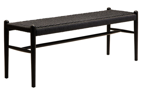 Cebu Black Rope and Elm Wood Bench