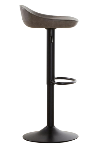 Dalston Set Of Two Ash Faux Leather Bar Stools