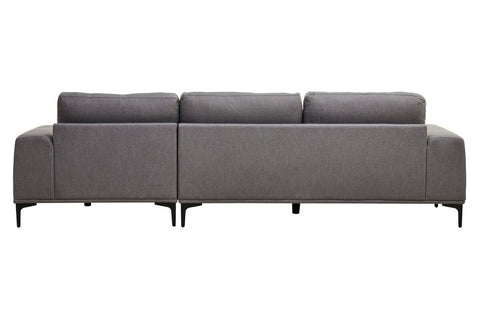 Toulon 3 Seat Grey Fabric Right Chaise Sofa