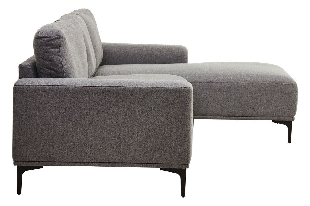 Toulon 3 Seat Grey Fabric Right Chaise Sofa