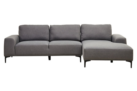 Toulon 3 Seat Grey Fabric Right Chaise Sofa