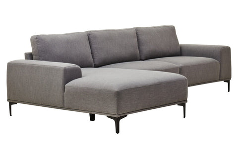 Toulon 3 Seat Grey Fabric Left Chaise Sofa