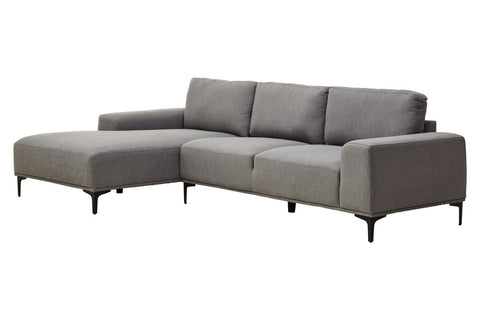Toulon 3 Seat Grey Fabric Left Chaise Sofa