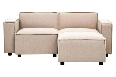 Toulouse Natural Fabric Modular Ottoman