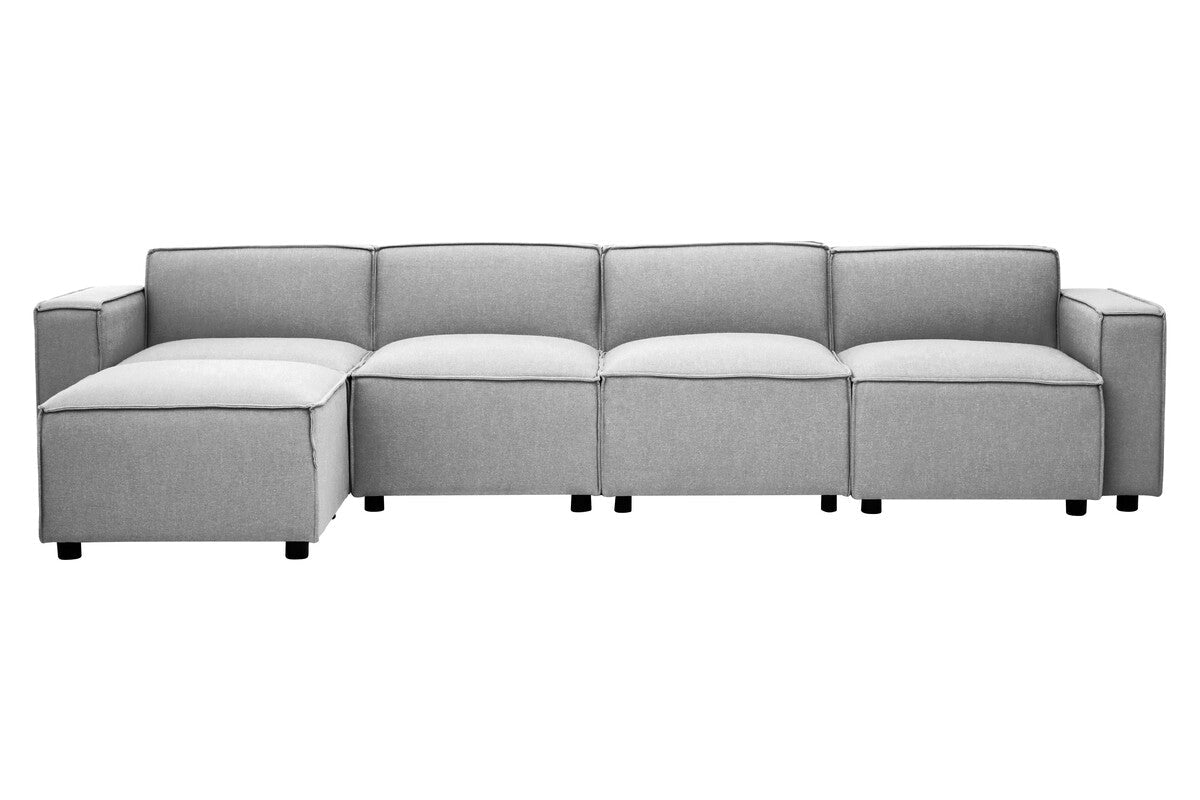 Toulouse Grey Fabric Modular Ottoman