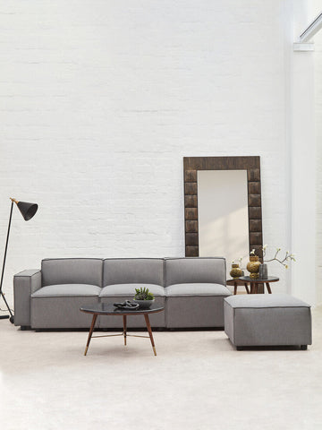 Toulouse Grey Fabric Modular Ottoman