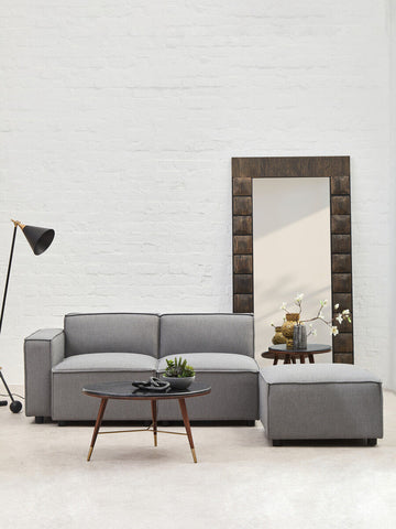 Toulouse Grey Fabric Modular Ottoman