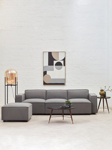 Toulouse Grey Fabric Modular Ottoman