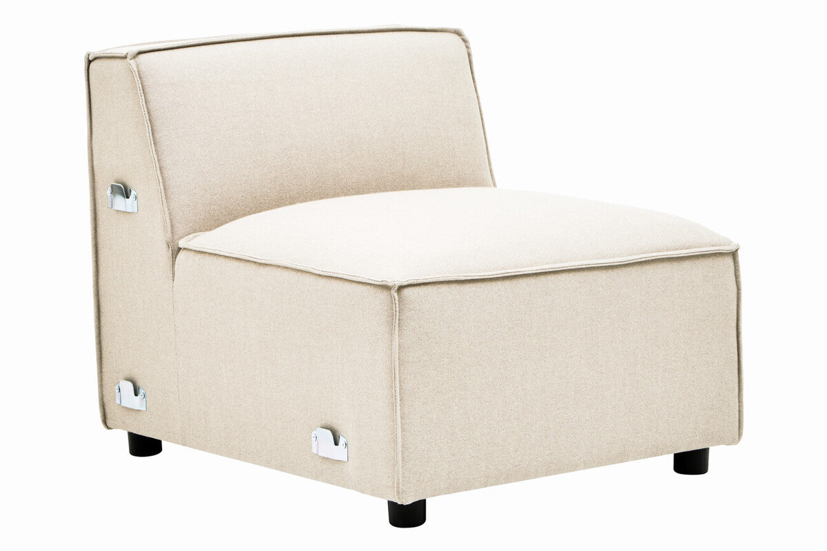 Toulouse Cream Fabric Armless Modular Sofa