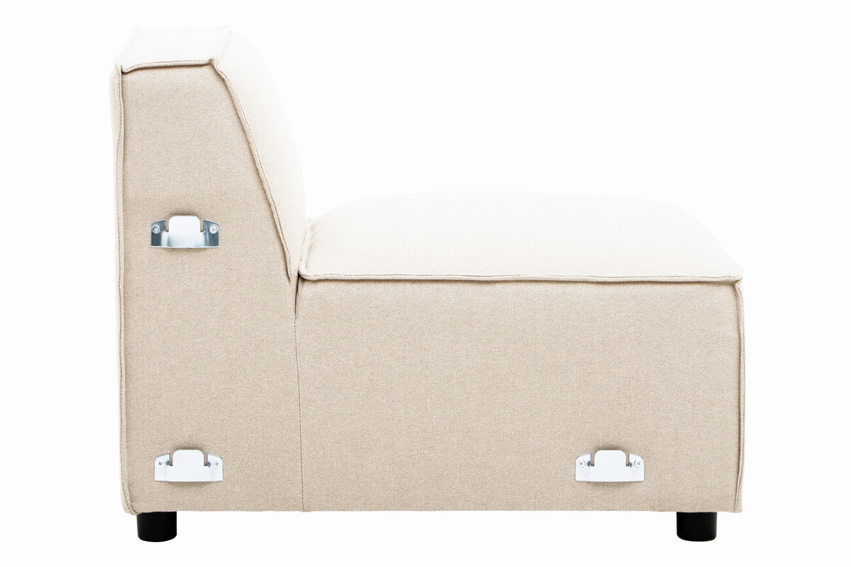 Toulouse Cream Fabric Armless Modular Sofa