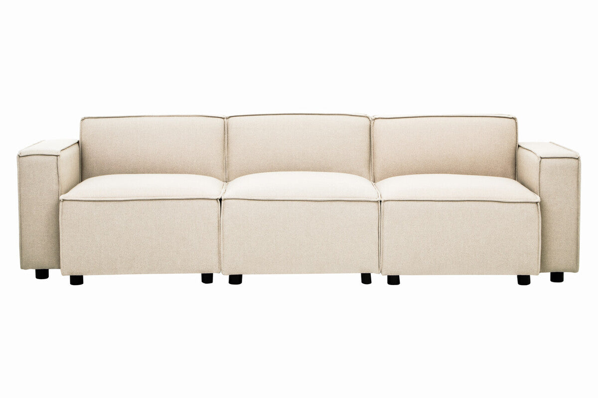 Toulouse Cream Fabric Armless Modular Sofa