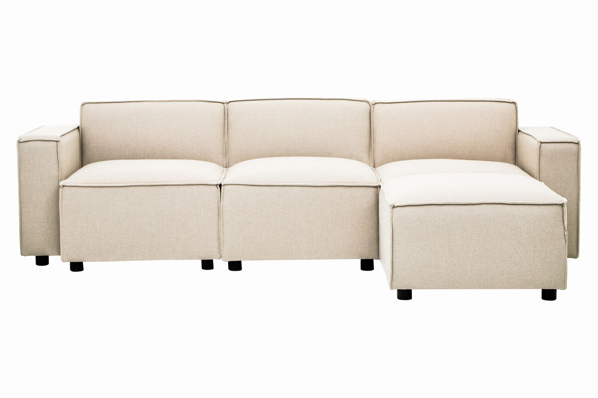 Toulouse Cream Fabric Armless Modular Sofa