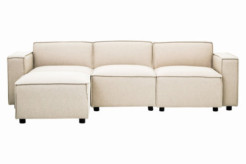 Toulouse Cream Fabric Armless Modular Sofa