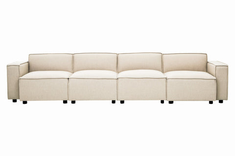 Toulouse Cream Fabric Armless Modular Sofa