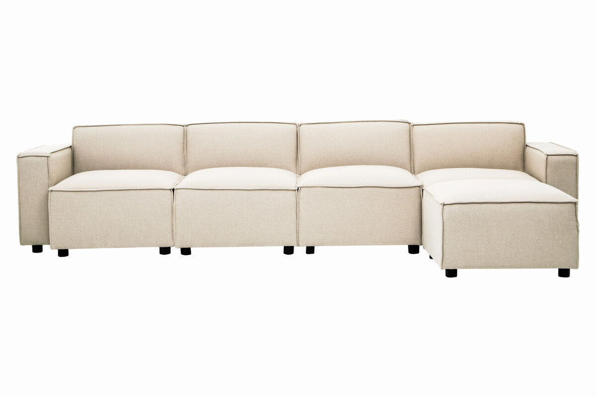 Toulouse Cream Fabric Armless Modular Sofa