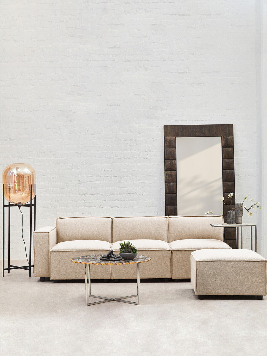 Toulouse Cream Fabric Armless Modular Sofa