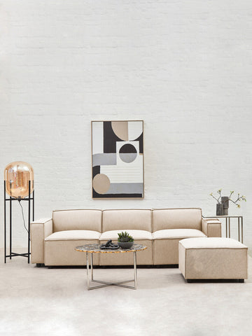 Toulouse Cream Fabric Armless Modular Sofa