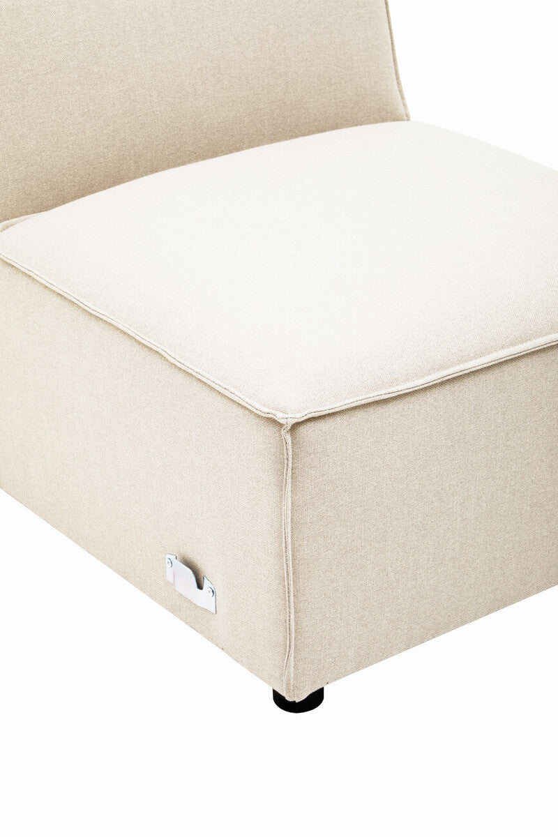 Toulouse Cream Fabric Armless Modular Sofa