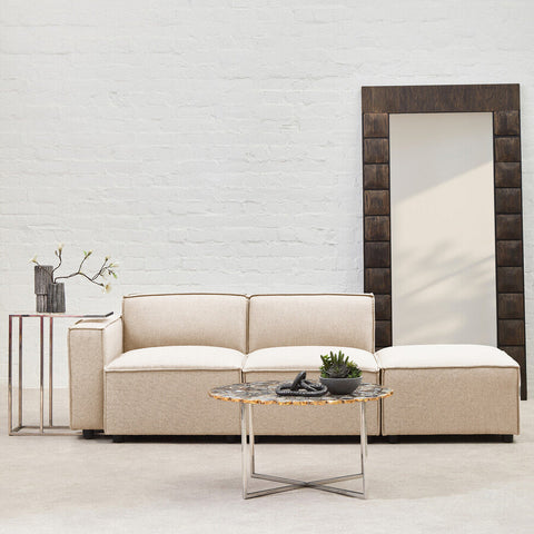 Toulouse Cream Fabric Modular Ottoman