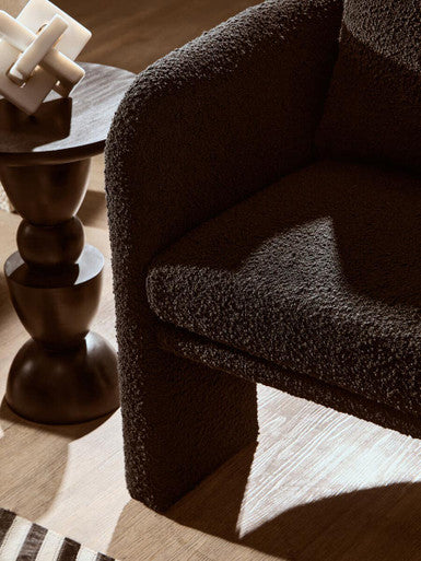 Ozzero Black Boucle Curved Armchair