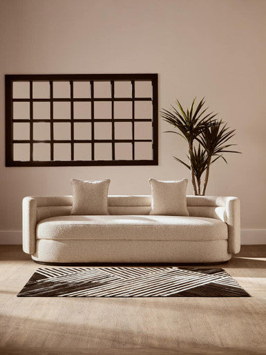 Oratino Ivory Linen Fabric 3 Seater Sofa