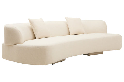 Ozzano Cream Linen Fabric 3 Seater Sofa