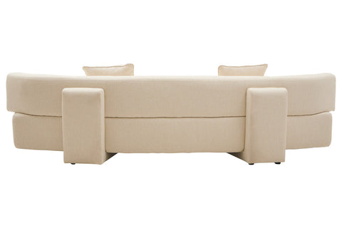 Ozzano Cream Linen Fabric 3 Seater Sofa