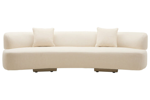 Ozzano Cream Linen Fabric 3 Seater Sofa