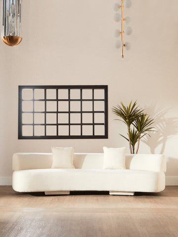 Ozzano Cream Linen Fabric 3 Seater Sofa