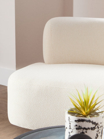 Ozzano Cream Linen Fabric 3 Seater Sofa