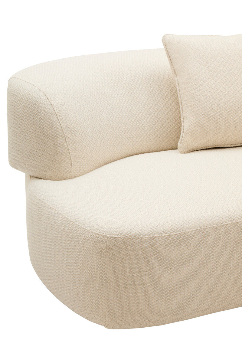 Ozzano Cream Linen Fabric 3 Seater Sofa