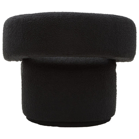 Oliveto Black Boucle Curved Swivel Armchair