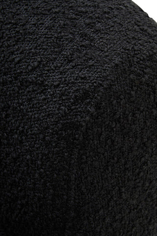 Oliveto Black Boucle Curved Swivel Armchair