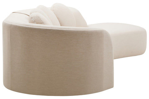 3 Seater Cream Linen Curved Sofa, Ovada