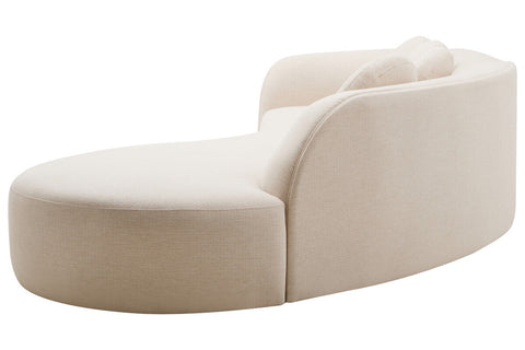3 Seater Cream Linen Curved Sofa, Ovada