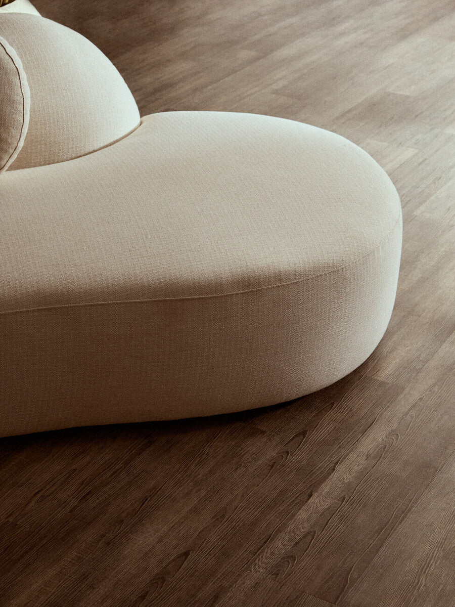 3 Seater Cream Linen Curved Sofa, Ovada