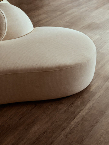 3 Seater Cream Linen Curved Sofa, Ovada