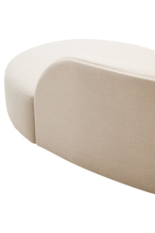 3 Seater Cream Linen Curved Sofa, Ovada